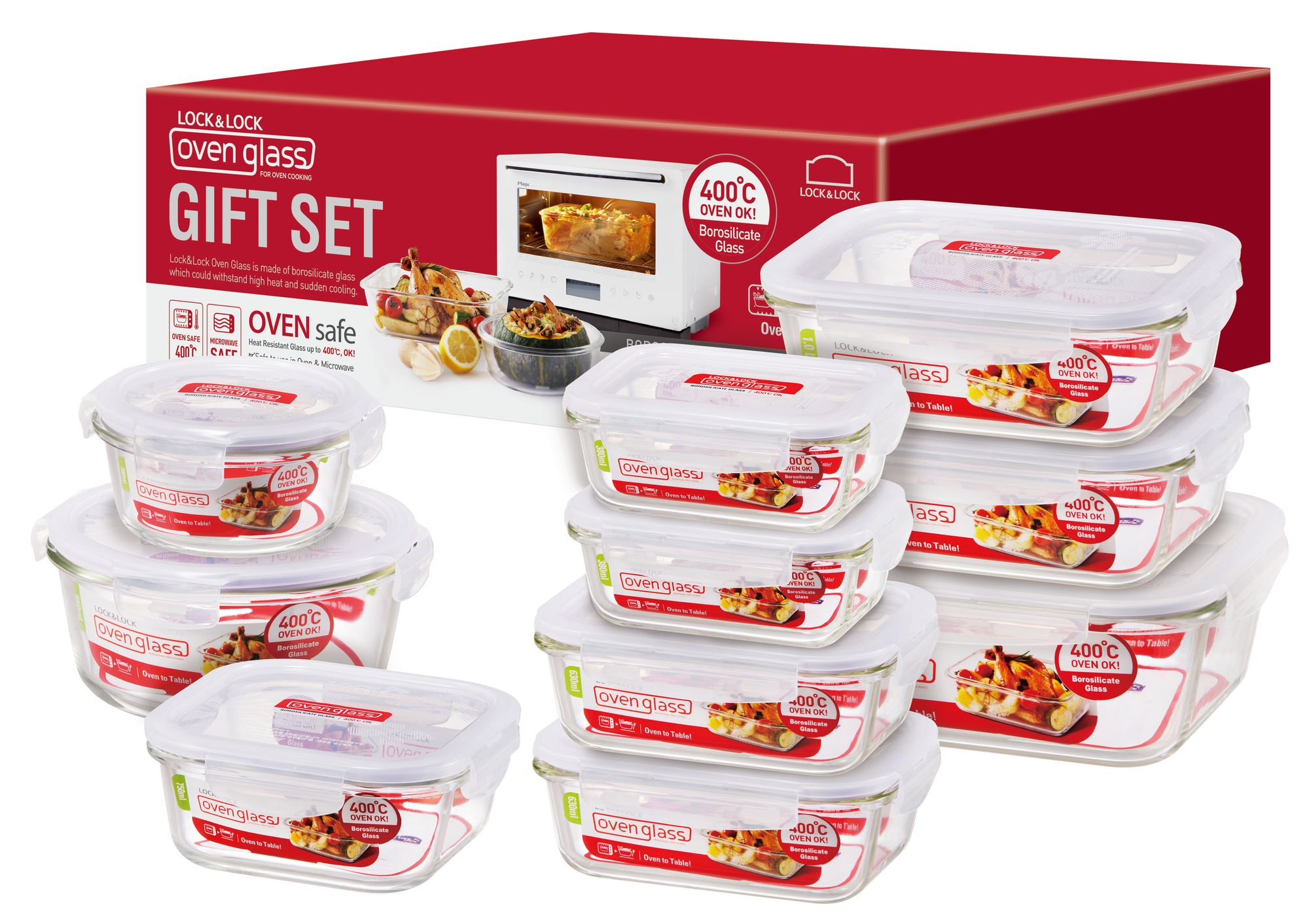 LocknLock Boroseal Heat Resistant Glass 10pc Starter Set